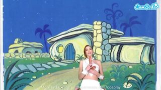 Cuki Wilma cosplayben szopja a monstre faszt