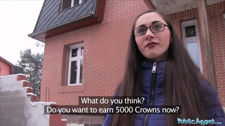 Public Agent szemüveges okos csaj vad közszex