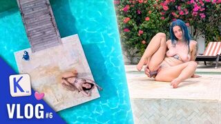 Csak egy XL játék kell a medencénél az igazi élvezethez - francia szőrös vlog