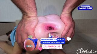 Intenzív mély anál behatolás hatalmas segglyukkal