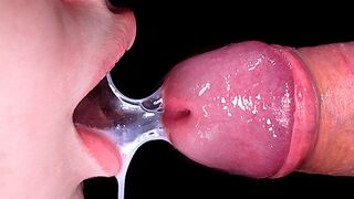 Közelről szívta ki a farkamat! Hosszan tartó, gyengéd élvezetjáték és simogató nyelvjáték hatalmas fröccsenéssel