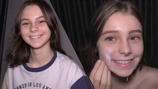 18 éves tini alázatos vágykeltőként szolgál a sperma iránt