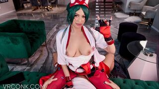 Reyna Belle mint Kiriko buja nagy keblű cosplayes lánya megdugja a rajongóját a saját szemszögéből